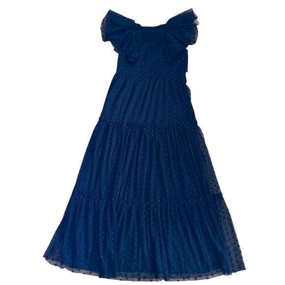 Tuckernuck Women’s Black Onyx Tulle Mesh Lace Giselle Maxi Dress Size M New - Picture 7 of 10